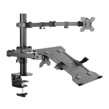 Skill Tech SH 0240KN Fit Screen Size of 13″ to 32″ With Weight Upto 8Kg Single Steel Articulating Monitor Arm With Laptop Tray