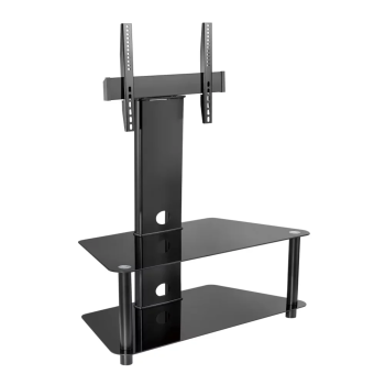 Skill Tech SH 223FS Fit Screen Size of 23″ to 50″ With Weight Upto 40Kg 2-Tier Oval Black Glass With Swivel TV Mount Bracket