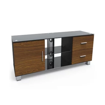 Skill Tech SH 300TR Fit Screen Size of 32″ to 65″ With Weight Upto 40Kg 3-Tier Trapezoid Glass Media Console TV Stand