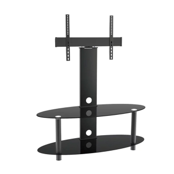 Skill Tech SH 324FS Fit Screen Size of 32″ to 55″ With Weight Upto 40Kg 2-Tier Oval Black Glass With Swivel TV Mount Bracket