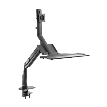 Skill Tech SHS21 C01 Fit Screen Size of 17″ to 32″ With Weight Upto 9Kg Gas Spring Floating Sit-Stand Single Monitor Mount