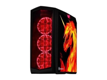 SilverStone SST-PM01B-FX Primera Series Computer Case (Black with RGB LED, Graphics Side Panel, Tempered Glass Window)