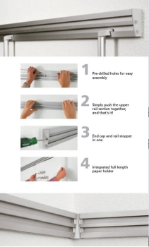 Legamaster Wall Rail Set for Legaline DYNAMIC 240cm White