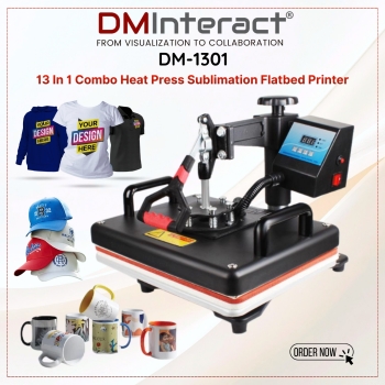 DMInteract DM-1301 13 In 1 Combo Heat Press Sublimation Flatbed Printer