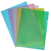 Durable Transparent L-Shaped File Folder Green - Set of 3  (50 Pcs in 1 Pack) 