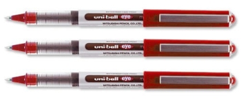Uniball Ub157 Fine Roller Pen .7mm Red - Set of 10