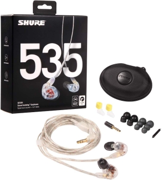 Shure SE535-CL Professional Earphones, Sound Isolating with Triple High Definition Micro Drivers