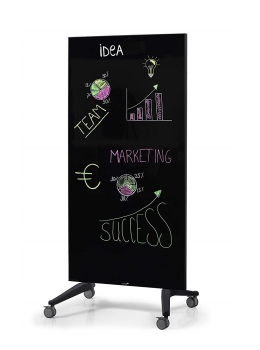 Legamaster 7-105200 90 x 175 cm Mobile Glassboard- Black