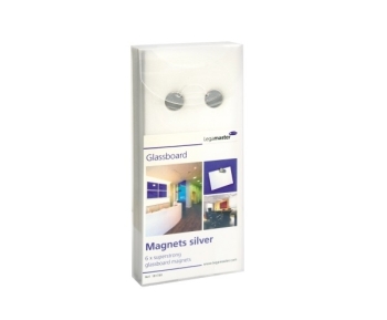 Legamaster 7-181700 Glassboard Magnets- (Pack of 6, Silver)