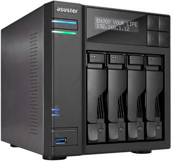 Asustor AS6404T, 4-Bay, Intel Celeron J3455 Quad-Core 1.5 GHz, 8GB RAM NAS