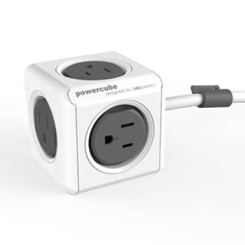 Allocacoc 7404/UKEUPC PowerCube 3m Extended USB, UK Socket, Grey