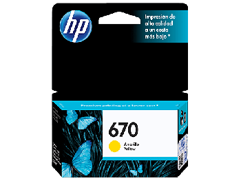 HP 670 Yellow Original Ink Advantage Cartridge (CZ116AL)