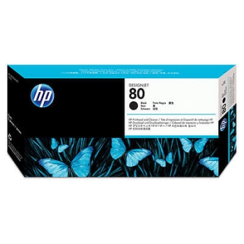 HP C4820A 80 Black Printhead and Printhead Cleaner