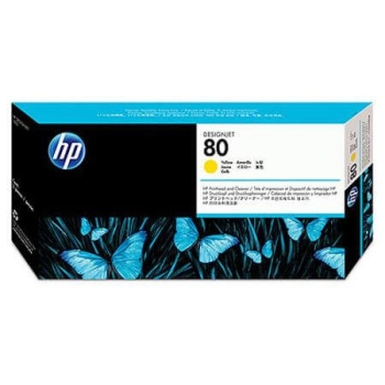 HP C4823A 80 Yellow Printhead and Printhead Cleaner