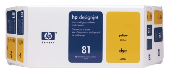 HP C4993A Yellow Dye Ink Cartridge and Printhead