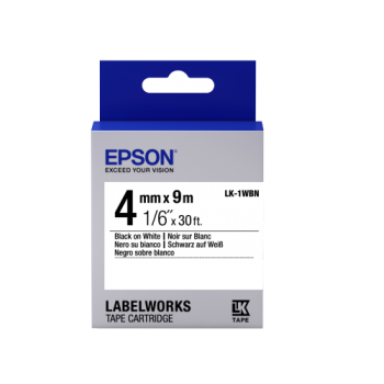 Epson Label Cartridge Standard LK-1WBN Black/White 4mm (9m)