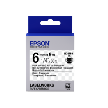 Epson Label Cartridge Transparent LK-2TBN Black/Transparent 6mm (9m)