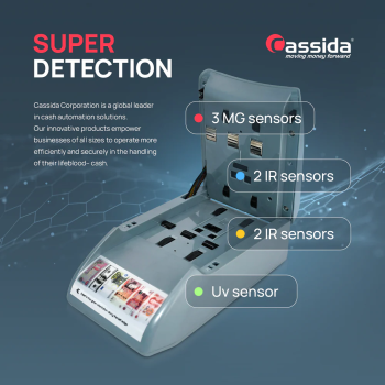 Cassida 3200 Currency Counterfeit Detector UV & MG Detection with High-Speed Currency Counting Machine