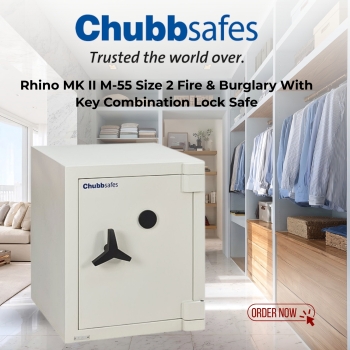 Chubbsafes Rhino MK II M-55 Size 2 Fire & Burglary With Key Combination Lock Safe