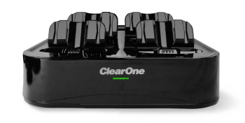 ClearOne 910-6303-002 Dialog UVHF Wireless Microphones and Spare Batteries 4 Bay Charger Dock