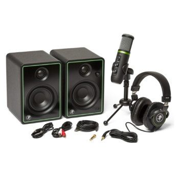 Mackie Creator Bundle 3" Multimedia Monitors USB Microphone and Headphones