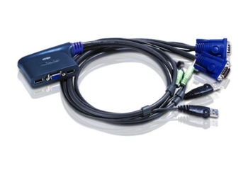 Aten 2-port USB KVM Cable w/ File Transfer and Audio Enabled (0.9m)