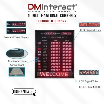 DMInteract DM-ERD10 LED 10 Multi-National Currency Exchange Rate Display