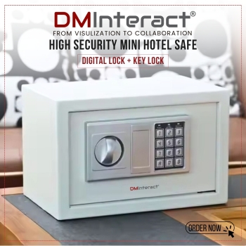 DMInteract DM-SS03EL High Security Mini Digital Lock + Key Lock Hotel Safe