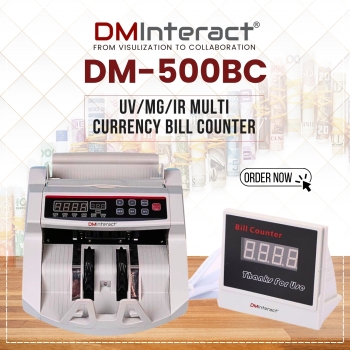 DMInteract DM-500BC High Speed UV/MG/IR Multi Currency Bill Counter with External Display