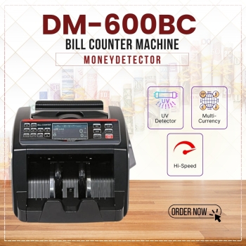 DMInteract DM-600BC High Speed UV/MG/IR/MT Detection Multi Currency Intelligent Bill Counter With External Display
