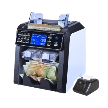 DMInteract DM-950+ Dual Pocket Currency Sorter for 15 Crurrency with 3.5 Inch Touchscreen Counting Machine