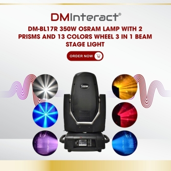 DMInteract DM-BL17R 350W Osram Lamp with 2 Prisms and 13 Colors Wheel 3 in 1 Beam Stage Light