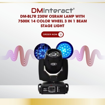DMInteract DM-BL7R 230W Osram Lamp with 7500K 14 Color Wheel 3 in 1 Beam Stage Light