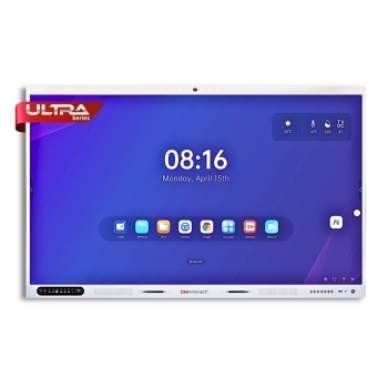 DMInteract Ultra Series 110" 4K+8K Upto 40 Touch Point With Built-In 48MP Camera, 8 Array Microphone, 20W Dual Speakers, NFC & Fingerprint Smart Interactive Flat Panel Display With 16GB RAM 256GB ROM Android 13 And OPS Module (Optional)