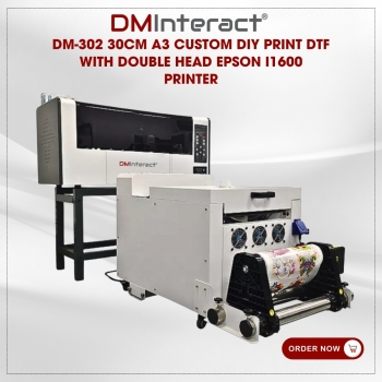 DMInteract DM-302 30CM A3 Custom DIY Print DTF with Double Head Epson i1600 Printer 