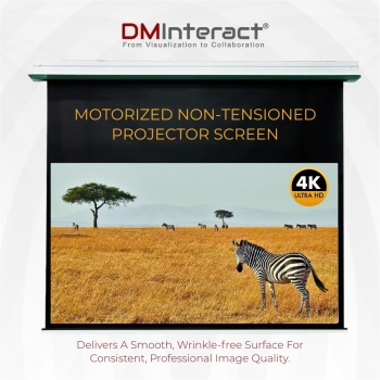 DMInteract 150inch 16:9 4K Electric Non-Tensioned In-Ceiling Projector Screen For Long Throw Projectors - Glass Matte White 