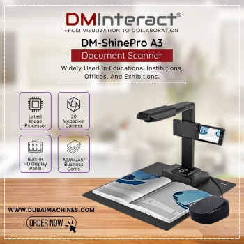 DMInteract DM-ShinePro A3 20 Mega Pixel 5-Inch LCD Display High Speed Book & Document Scanner