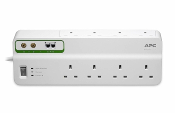 APC PM6U-UK Surge Arrest Essential 6 Outlets-2 USB Charging Ports-Equipment Protection