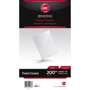 GBC BINDING COVERS PVC OPAQUE GLOSS BLACK A4 200MIC PACK OF 100