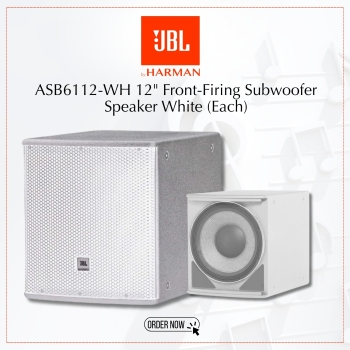 JBL ASB6112-WH 12" Front-Firing Subwoofer Speaker - White (Each)
