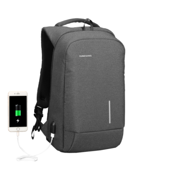 Kingsons KS3149W Smart Backpack 15.6" with USB Port, Dark Grey