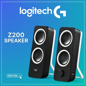 Logitech Z200  Midnight Black-3.5 mm Audio Jack Multimedia Speakers