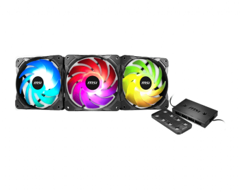 MSI MAX F12A-3H Addressable RGB Fan x 3 Pack with RF Remote