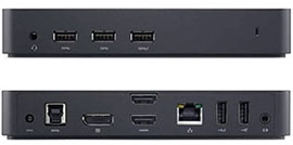 Dell USB 3.0 Ultra HD Triple Video Docking Station D3100 -UK