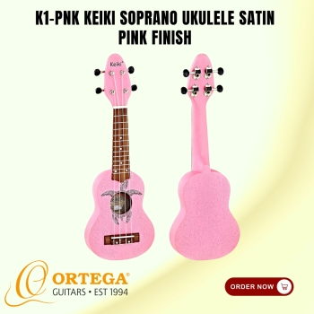 Ortega K1-PNK Keiki Soprano Ukulele Satin Pink Finish