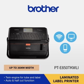 Brother PT‑E850TKWLI Wireless & USB Professional Label Maker for Electrical and Network Applications