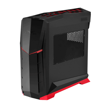 SilverStone RVX01BR-W Raven Series Computer Case- Black with Red Trim and Window