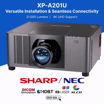 Sharp XP-A201U Black 21000 Lumen 4K UHD Supports 16:10 Aspect ratio DLP Laser Projector