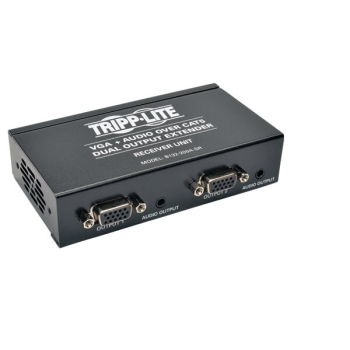 Tripp Lite Dual VGA with Audio over Cat5/6 Extender, Box-Style Receiver, 60Hz, 300-ft., TAA