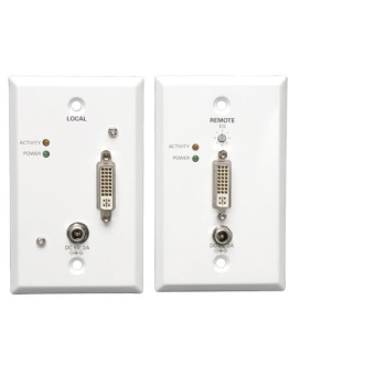 Tripp Lite DVI over Cat5/Cat6 Active Extender Kit, Wallplate Transmitter and Receiver, 60Hz, 200-ft., TAA